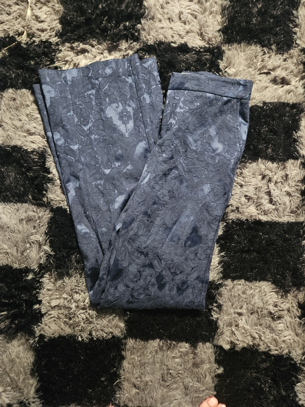 Women’s Floral Jacquard Ponte Pants - Navy